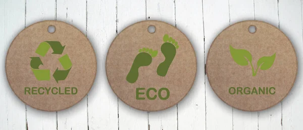 Eco Friendly Och Ekologisk Mat Symboler — Stockfoto