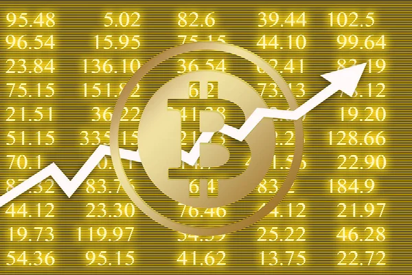 Bitcoin Famoso Simbolo Criptovaluta — Foto Stock