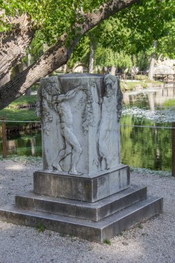 Clitunno Nehri'nin bahar Umbria, İtalya 