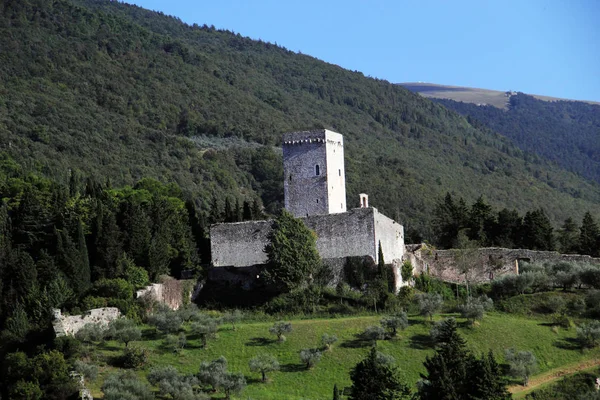 Velho Castelo Perto Assis Úmbria Itália — Fotografia de Stock