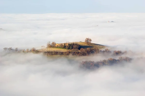 Paisaje Otoñal Con Niebla — Foto de Stock