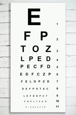 Ahşap arka plan ile optik tablolar