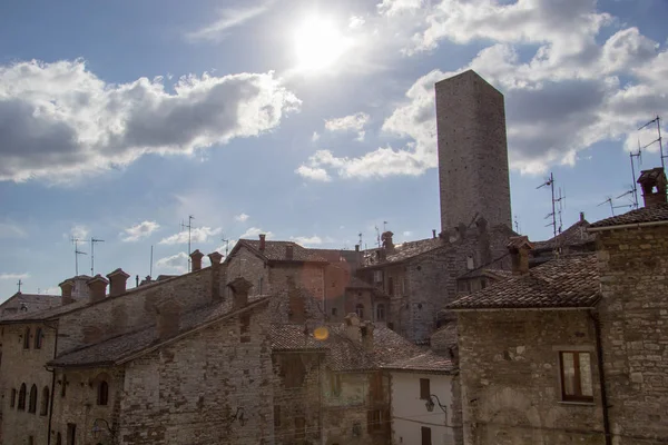 Gubbio Talya Kalbinde Ortaçağ Şehir — Stok fotoğraf