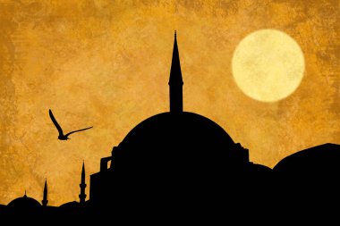 Nuruosmaniye Camii siluet, Istanbul 