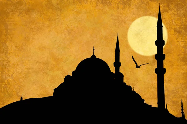 Nuruosmaniye Silhueta Mesquita Istambul — Fotografia de Stock