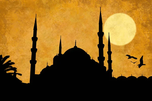 Nuruosmaniye Moschee Silhouette Istambul — Stockfoto