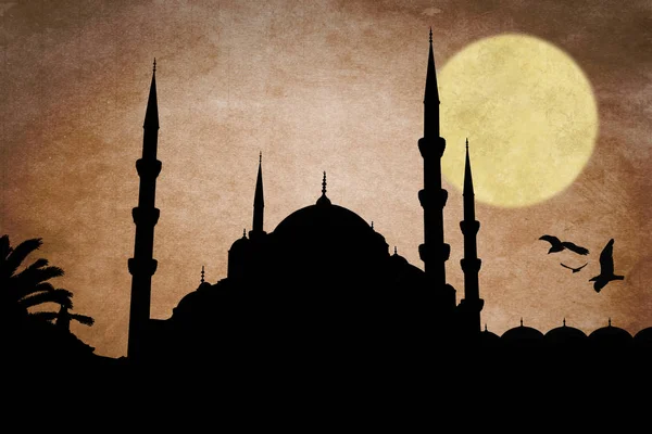 Nuruosmaniye Mezquita Silueta Estambul — Foto de Stock