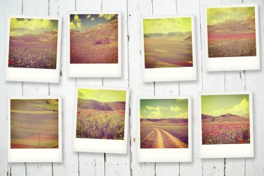 Castelluccio üst düz Polaroid