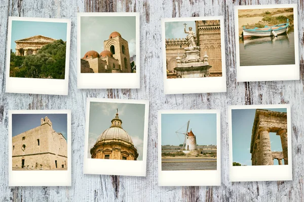 Polaroid Wejścia Włochy Sycylia — Zdjęcie stockowe