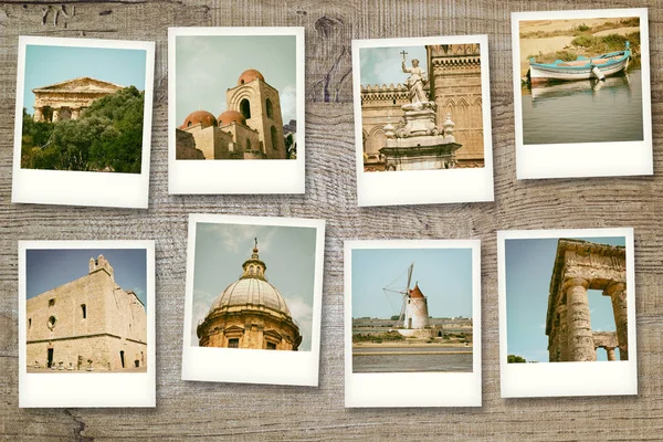 Polaroide Ansichten Siziliens Italien — Stockfoto