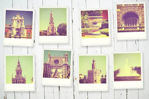 Polaroid Views Siviglia Spagna — Foto Stock