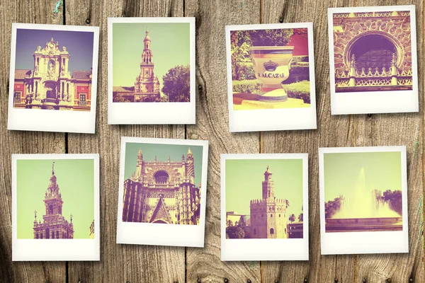Polaroid Widoki Sewilla Hiszpania — Zdjęcie stockowe