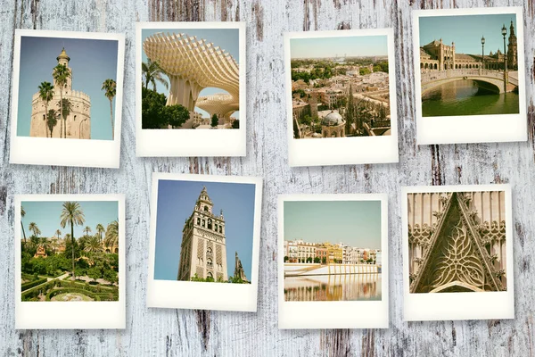 Polaroid Visningar Sevilla Spanien — Stockfoto