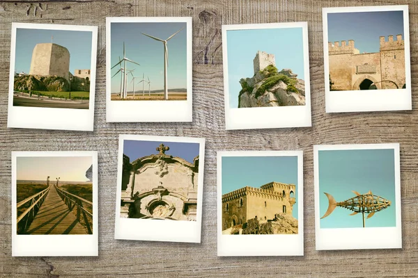 Polaroid Serien Tarifa Spanien — Stockfoto