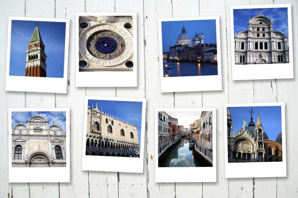 Series Eight Polaroids Venice — Stock Photo, Image