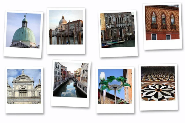 Serie Åtta Polaroidbilder Venedig Royaltyfria Stockfoton