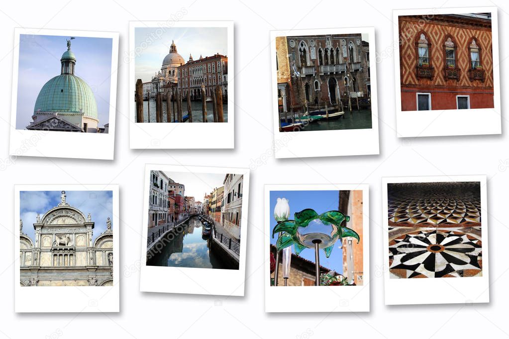 Series of eight polaroids of Venice