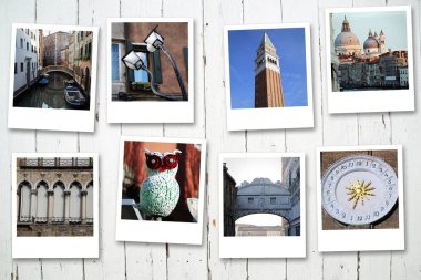 Sekiz polaroids Venedik serisi