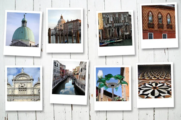 Serie Von Acht Polaroids Von Venedig — Stockfoto