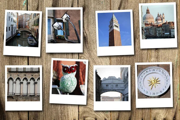 Serie Van Acht Polaroids Van Venetië — Stockfoto