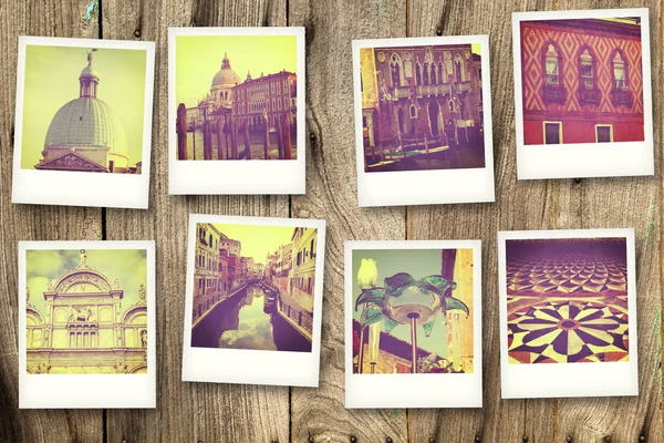 Serie Van Acht Polaroids Van Venetië — Stockfoto