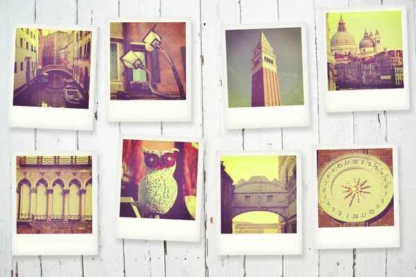 Serie Ocho Polaroids Venecia — Foto de Stock