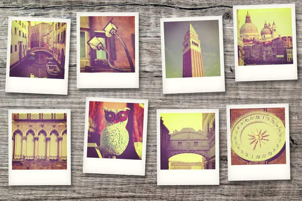 Серія Вісім Polaroids Венеції — стокове фото