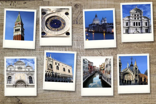 Sérii Osmi Polaroidy Benátky — Stock fotografie