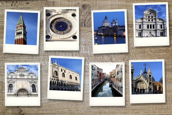 Serie Van Acht Polaroids Van Venetië — Stockfoto