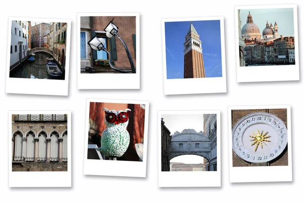 Serie Åtta Polaroidbilder Venedig Stockbild