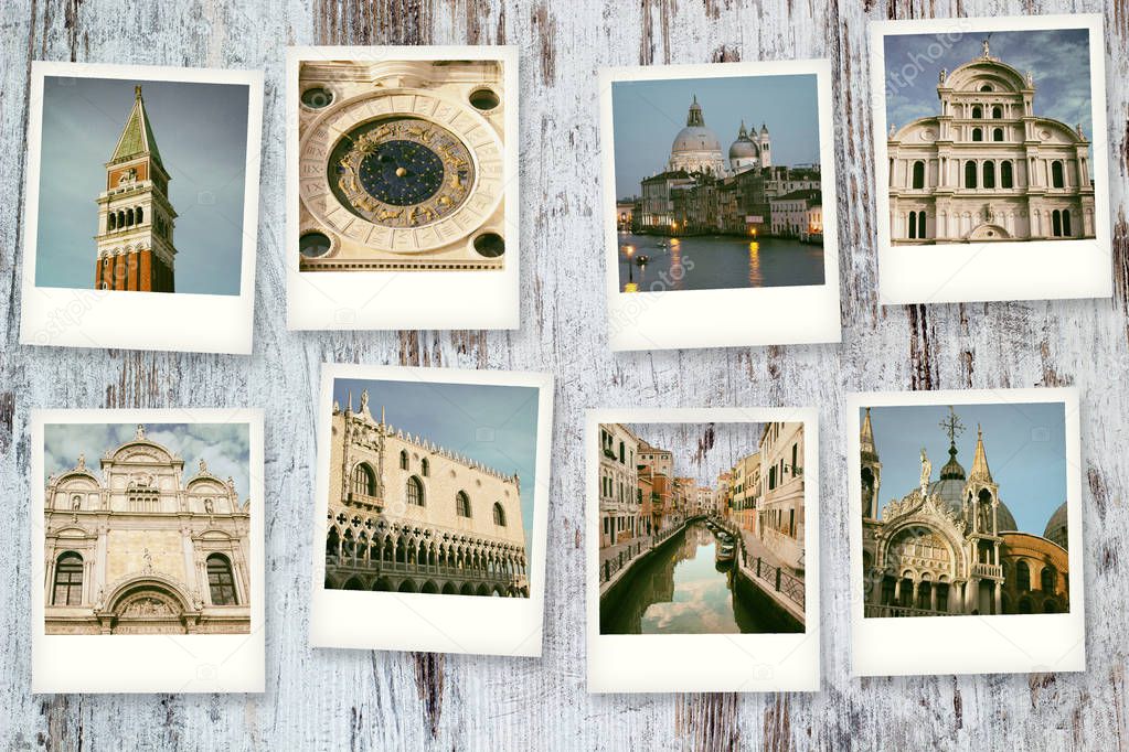 Series of eight polaroids of Venice