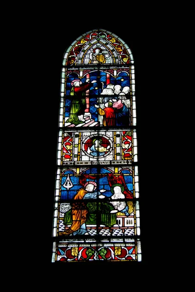 Χρωματισμένο Γυαλί Μέσα Την Αγία Τριάδα Εκκλησία Του Χριστού — Φωτογραφία Αρχείου