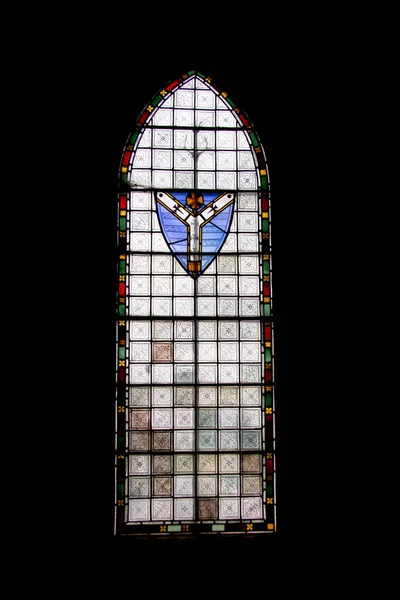 Målat Glas Släpper Den Heliga Treenigheten Christ Church — Stockfoto