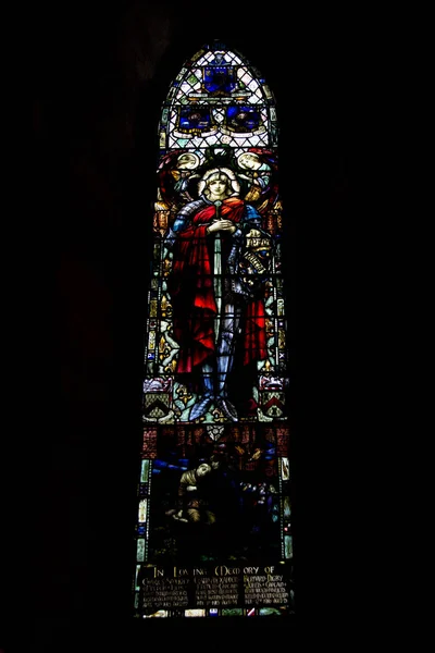 Gebrandschilderd Glas Binnen Heilige Drievuldigheid Christ Church — Stockfoto