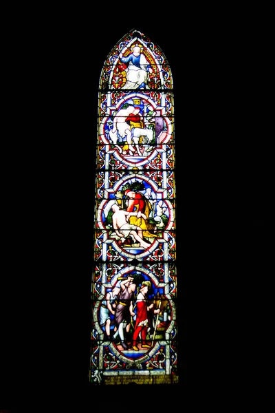 Gebrandschilderd Glas Binnen Heilige Drievuldigheid Christ Church — Stockfoto