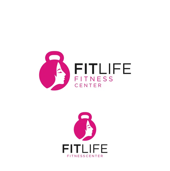 Mujer Fitness Logo Icono Deportes Salud Spa Yoga Bienestar Fitness — Archivo Imágenes Vectoriales