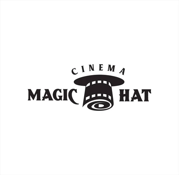 Sombrero Mágico Película Cine Logo Hipster Retro Plantilla Icono Película — Archivo Imágenes Vectoriales