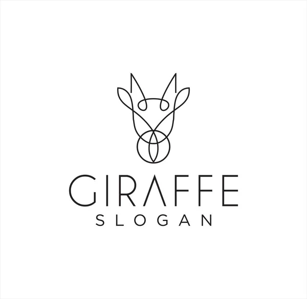 Ossicones Logo Line Art Design Okapi Giraffidae Abstract Giraffe Logo — 스톡 벡터