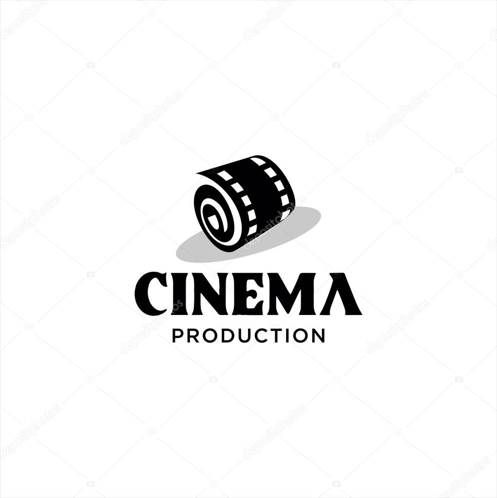 Cinema logo movie emblem template . Movie Production Logo .Film Camera Logo Template . film strip cinema , Videography Logo Images