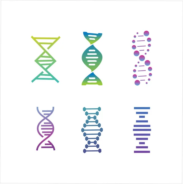 Dna Genetic Sign Icons Elements Collection Colorful Dna Symbol Isolated — Stock Vector