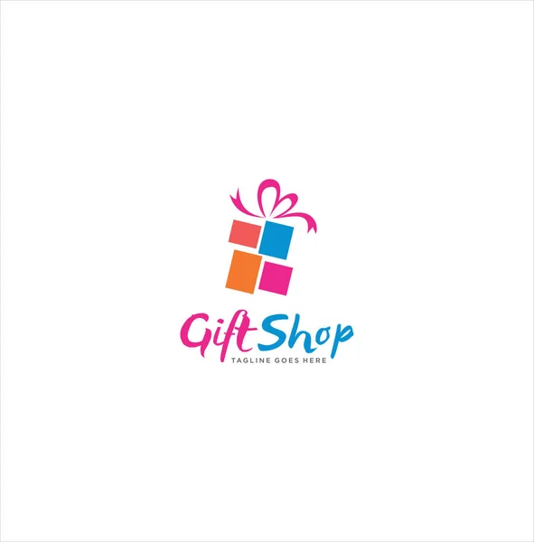 Gift Shop Logo Design Carga Regalo Logo Icon Plantilla Caja — Archivo Imágenes Vectoriales