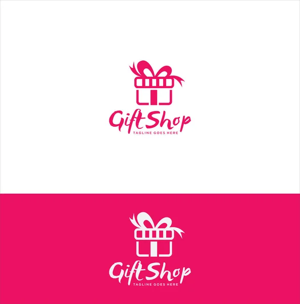 Gift Shop Logo Design Amando Presente Logo Icon Template Vetor — Vetor de Stock