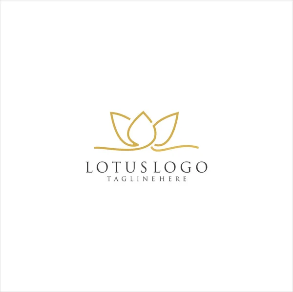 Lotus Flower Logo Vector Design Lotus Flower Line Beauty Logo — Stockový vektor