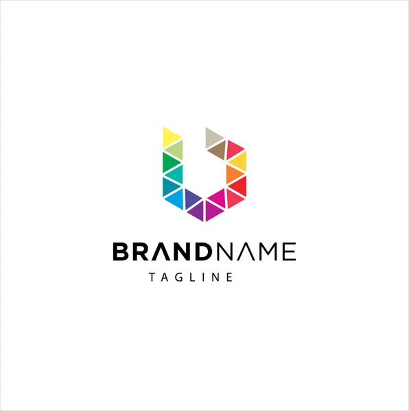 Αφηρημένη Creative Letter Πολύχρωμο Hexagon Logo Εικονίδιο Letter Διάνυσμα Origami — Διανυσματικό Αρχείο