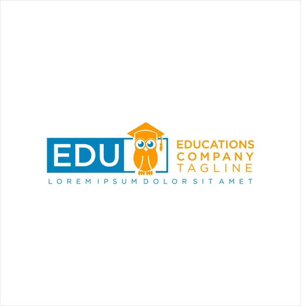 Educação Logo Icon Vector Stock Fundo Branco Owl Logo Design — Vetor de Stock