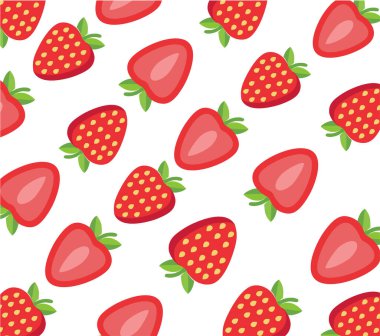 Çilek arkaplanı kusursuz vektör deseni. Duvar kağıtları için doku, şablon dolguları, web sayfası arkaplanı