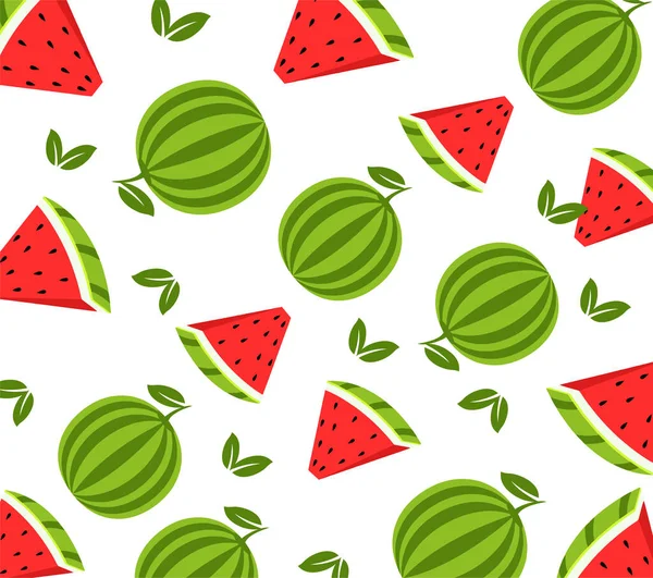 Watermelon Fruit Background Seamless Vector Pattern Texture Wallpapers Pattern Fills — Stock Vector