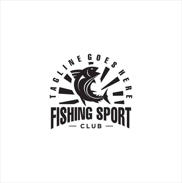 Retro Pesca Logo Clube Vetor Distingue Rótulos Emblemas Vintage Pesca —  Vetores de Stock