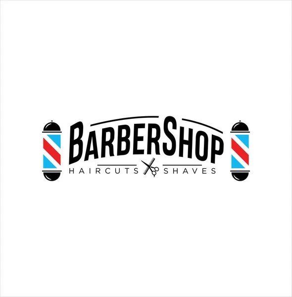 Barbershop Logo Design Silhouette Vector Stock White Background Haircut Logo — Stock Vector