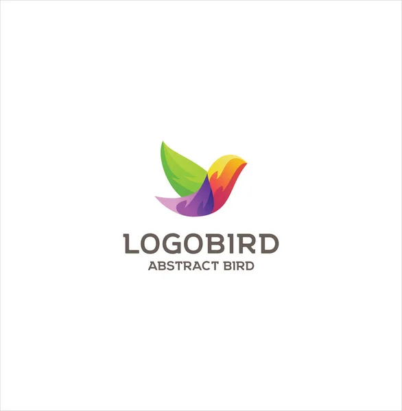 Abstract Bird Logo Design Creatief Bord Kleurrijke Vogel Logo Pictogram — Stockvector